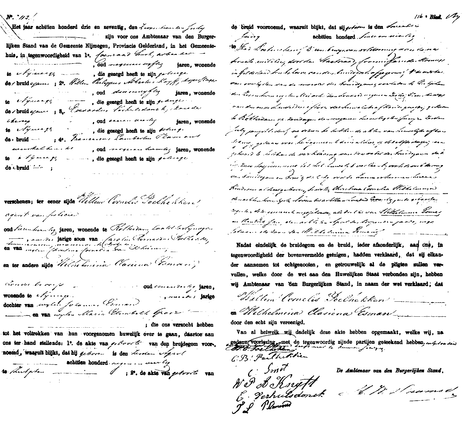 18730717 huw akte 115 Willem C Poelhekken - Wilhelmina C Esman